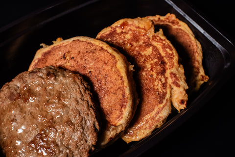 “Sweet Cakes” Sweet Potato Pancakes with Turkey Sausage