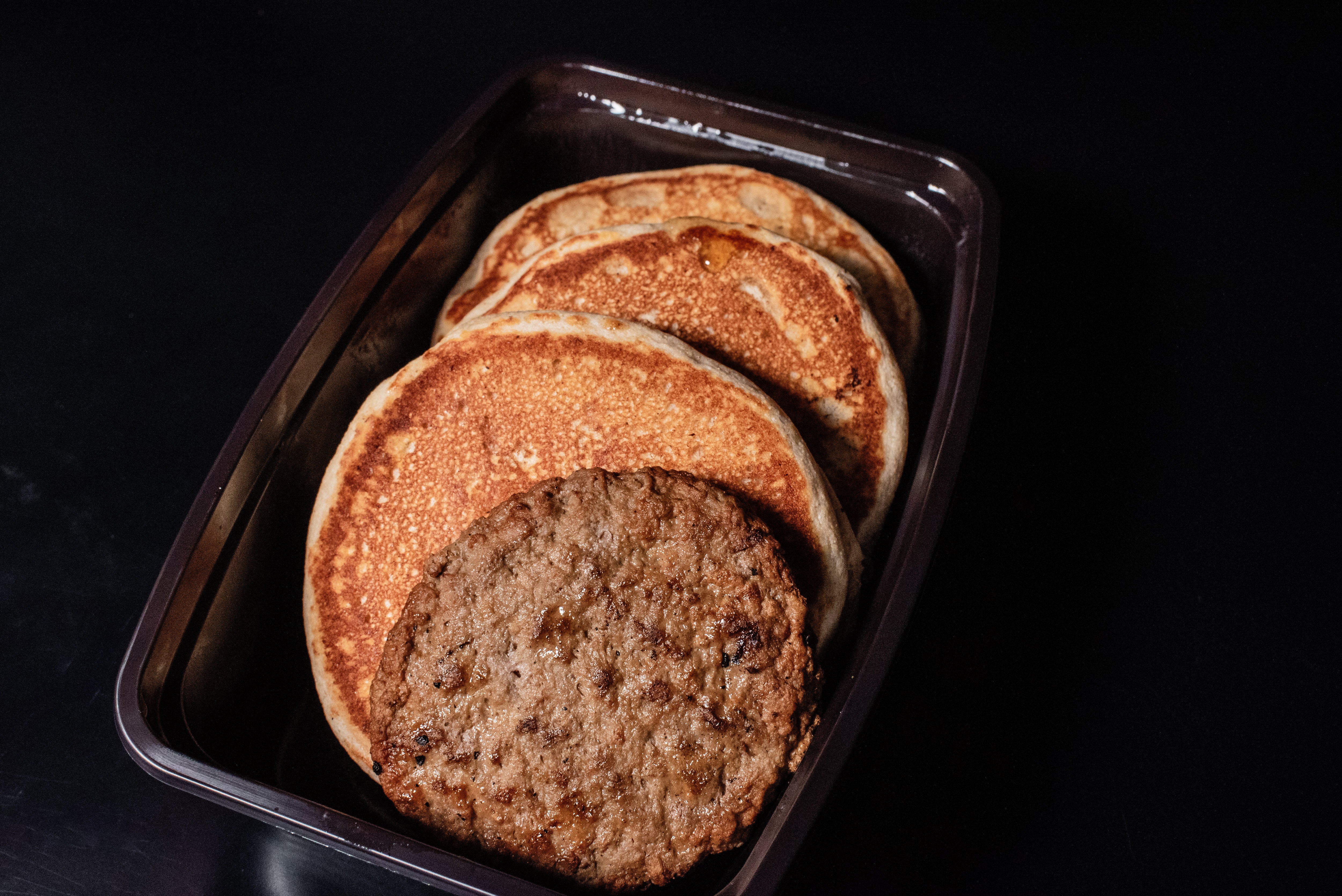 Protein Pancakes with Turkey Sausage or Vegan Sausage